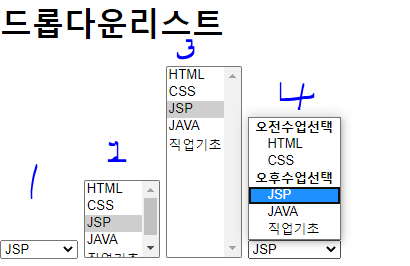 드롭다운리스트 종류